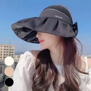블랙코팅 이 돌돌이 와이드챙 찍찍이 여름 라피아