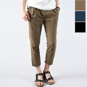 남자 여름팬츠 린넨 미우 9부 시원한 밴딩 생산 한국