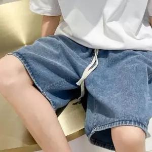 가벼운 와이드핏 5부 남성 이우 청바지 데 5부바지