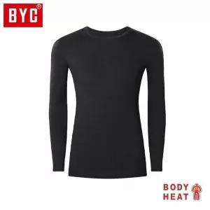 BYC 남성 보디히트 베이직 U넥 긴팔티 S0064 검정 (9319253A)