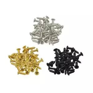 FLEOR 25PCS 일렉트릭 베이스 부품용 기타 픽가드 장착 나사 크롬/블랙/골드 선택