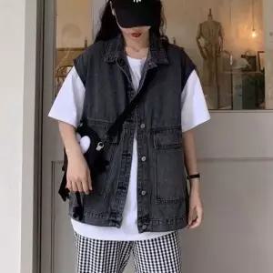 [하프클럽/셀럽하우스]사계절 캐주얼 여자 루즈핏 데님 베스트 조끼