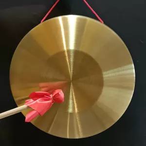 루이미미 악기 14.2인치(36cm) 중국 전통 타악기 금관악기 나무 망치와 빨간 리본으로 홈 오피스 축하