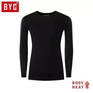 BYC 남성 보디히트 베이직 U넥 긴팔티 S0029 검정 (8514452A)