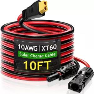 WFPOWER 태양광 패널 연장 케이블 0AWG 태양광XT60 충전 MC4XT60 어댑터 와이어 휴대용 발전소용 RV 발전기