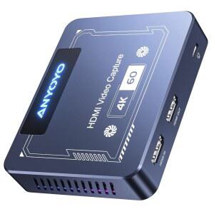 애니요 4K 60Hz HDMI 캡처 카드, USB3 0 게임 비디오, 60FPS HD 녹화, 고속 데이터 전송, 캡처, 라이브 스트리밍, 화면 공유에 적용 가능한 비디오