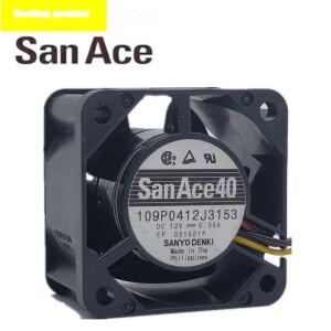 Sanyo 대형 풍량 인버터 냉각 선풍기, 109P0412J3153, DC12V, 0.35A, 4028, 4cm,