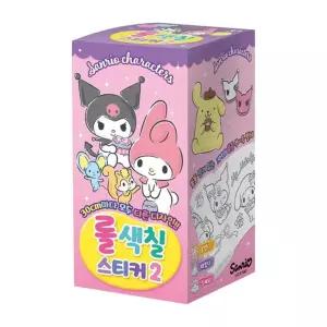 산리오 롤색칠스티커2 3개 캐릭터 스티커 색칠놀이