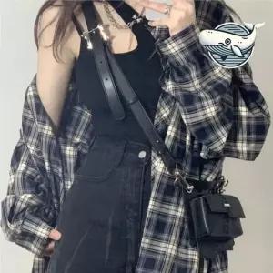 캐주얼 체크 패턴 남방 여성 데일리 아우터 카라넥셔츠 여성셔츠남방 가을블라우스