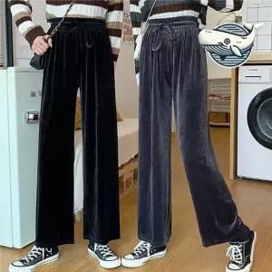 벨벳 루즈핏 편안 팬츠 간절기 데일리 홈웨어 여성가을바지 가을바지 여성가을슬랙스