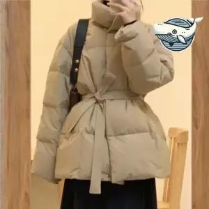 모던 하이넥 허리벨트 패딩 아우터 겨울 캐주얼 여성아우터 여성점퍼 캐주얼점퍼