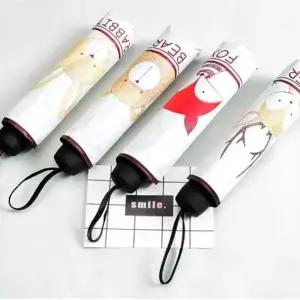 애니멀 가벼운 뉴트럴 자외선 차단 초미니 3단 우산 차광 접는 자동 수동