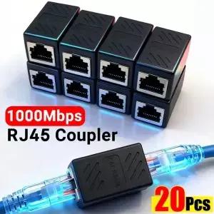Cat7/Cat6/Cat5e/Cat5 이더넷 케이블 연장 어댑터용 여성-여성 RJ45 인라인 커플러 PC 라우터 PS5 Xbox용