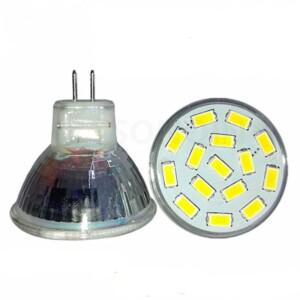 MR11 GU4 미니 LED 스포트라이트 전구 AC DC12V 5730SMD 7W 슈퍼 밝은 멋진 따뜻한 흰색 램프 교체 40W 할