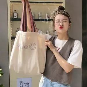 여성 패션가방 캐주얼 스마일 빅사이즈 에코백 숄더백
