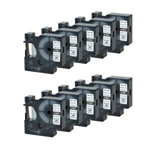 10Pcs S 0718260 18051 DYMO Rhino Black on White 6MM Dropshipping용 열수축 튜브 라벨 테이프