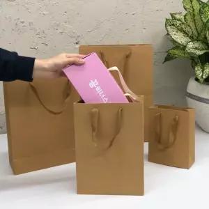 크라프트 무지 세로 직사각쇼핑백 종이가방 중