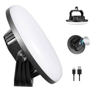 VAVOFO 42W LED 캠핑 랜턴 충전식 180 LED 3가지 조명 모드 4000LM 10000MAH 휴대용 텐트 조명 자석 IP65 비상 방수 기능 정전 하이킹(블랙)