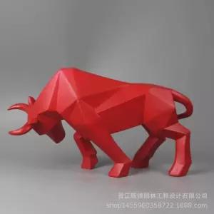 수지 조각상 동물 아트 황소 북유럽 장식 탁상 인형 금