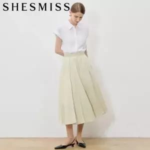 [쉬즈미스(SHESMISS)] 엘레강스 핀턱 플레어 스커트 (택가격: 228000원)