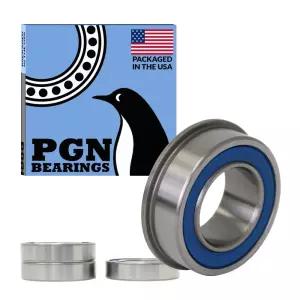 (4팩) PGN 3/4인치 x 1-3/8인치 플랜지 볼 베어링 - 잔디깎이 카트 및 핸드 트럭 휠 휠바로우 교체 크롬