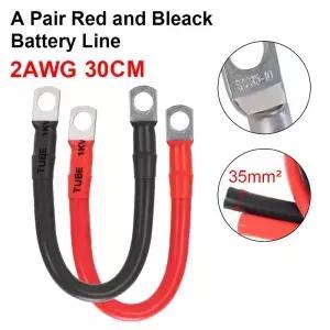 30/50CM 2AWG/4AWG PVC 순수 구리 케이블 자동차 배터리 연결 라인 와이어 3/8 M10 인버터 태양 광 조각