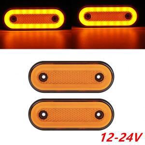 2PCS LED 빛 12V 24V 자동차 표시기 반사판 조명 트레일러 밴 RV 통관 사이드 마커 신호등