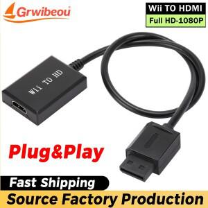Grwibeou 1080P 풀 HD Wii-HDMI 호환 변환기 어댑터 케이블(노트북 HDTV 모니터 디스플레이용)