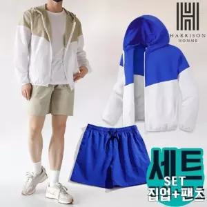[해리슨] 배색 집업 점퍼 + 타슬란 5부 팬츠 셋업 TBC1031