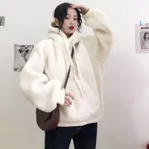 [하프클럽/셀럽하우스]포근이 양털 후드티 무지