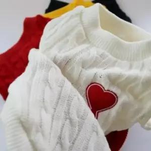 [반려] B0CD하트뿅꽈배기니트 코코아허니 티셔츠 후드 패션용품 반려동물 생활