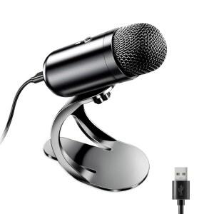 LIANGSTAR USB 컴퓨터 마이크, 녹음 스트리밍을 컨트롤이 맥, 있는 PC, 팟캐스트 플레이 위한 음소거 버튼이 앤 콘덴서, 전방향 데스크탑, 볼륨 스탠드 노트북, 플러그 마이크 유튜브용