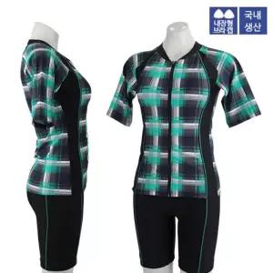 XBLUE 여자 반팔 집업 투피스 수영복 H6118
