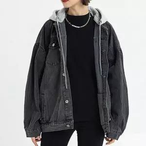 [하프클럽/셀럽하우스]2컬러 커플 데일리 후드 데님 아우터 청자켓