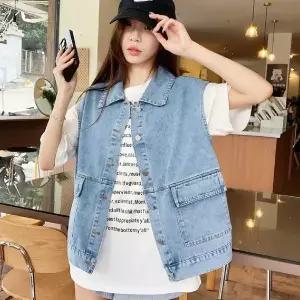 [하프클럽/셀럽하우스]조끼 데님 데일리 캐주얼 베스트