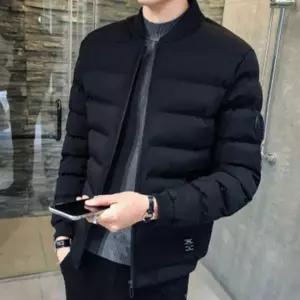 [하프클럽/]남성 윈터 무지 노카라 항공점퍼 경량 패딩 자켓 블루