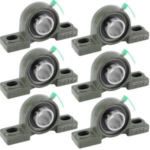 ZOENHOU 6 PCS 1인치 UCP205-16 베개 블록 장착 베어링 스크류 잠금 견고한 주철 베이스 드트 트라이크용