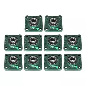 핀드몰 10Pcs UCF205-16 베개 블록 베어링 1인치 보어 강철 4볼트 플랜지 자체 정렬