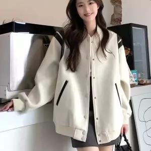 [하프클럽/셀럽하우스]여성 캐주얼 데일리 점퍼 기모안감 버튼 야구점퍼