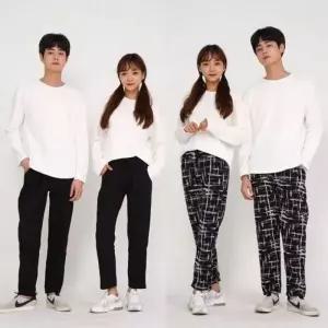 [하프클럽/]남성 융털 안감 기모 밴딩 팬츠 겨울 방한 바지 편안한 데일리