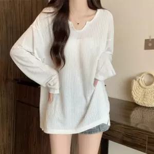 여성 루즈핏 긴팔 티셔츠 오버핏 롱티 코디용