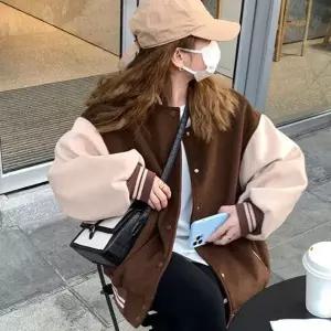 [하프클럽/셀럽하우스]베이직 여성 야구 점퍼 기모 야구잠바 루즈핏 자켓