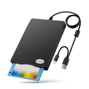 Chuanganzhuo 플로피 디스크 리더기, 3.5인치 외장 USB 플로피 디스크 드라이브, 맥과 호환되지 않음, 윈도우 11 /10 /10 프로 /8 /7 /2000 /XP와 호환, 블랙