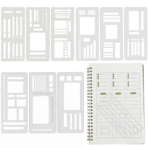 유연한 기록 템플릿 세트, 저널 플래너, 캘린더 제작, 드로잉 라인, DIY 계획을 위한 레이아웃 도구를 9개의 재사용 가능한 플래너 스텐실 제도 도구