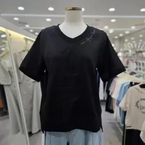 [숲]브이넥 레터링 블라우스 마티셔츠 SCXSS26_IC_IC