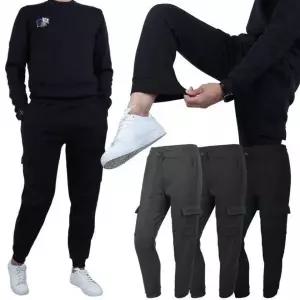[하프클럽/]남녀공용 겨울 밴딩 일자 바지 웜 기모 카고 조거 팬츠