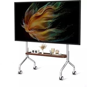 32~75인치 LCD LED OLED 평면 패널 화면을 위한 모바일 TV 카트 이젤 롤링 스탠드 잠금 휠이 있는