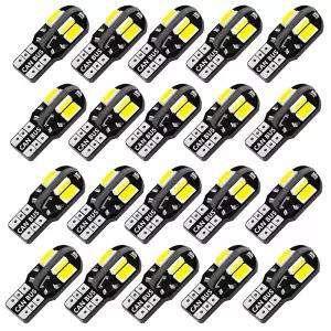10/20PCS W5W T10 LED 전구 Canbus 5730 8S 12V 6000K 194 168 LED 자동차 인테리어지도 돔 조명 주차 조명