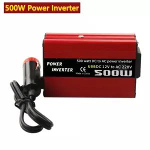 500W DC-AC 전력 변환기 DC 12V 110V/220V AC로 변환하는 차량용 인버터 자동 변압기 듀얼 USB 차량용 어댑
