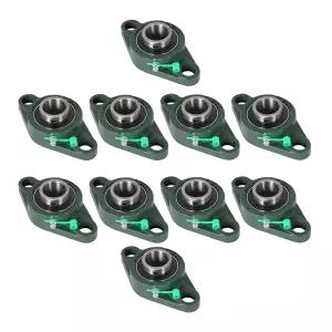 티문르 10Pcs UCFL205-16 베개 블록 베어링 1인치 보어 장착 2볼트 자체 정렬